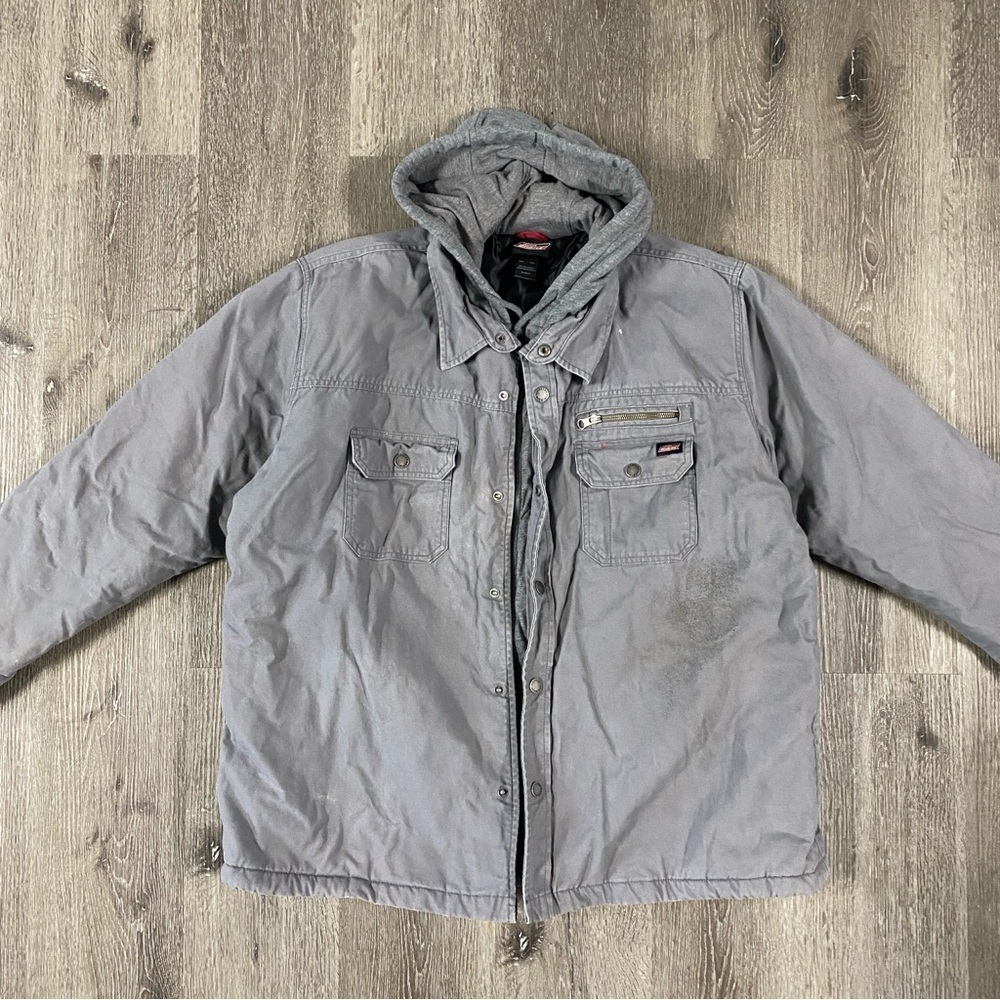 DICKIES Work Jacket Insulated Men’s Size 3XL Grey Full Zipper